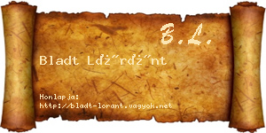 Bladt Lóránt névjegykártya