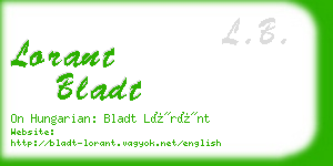 lorant bladt business card